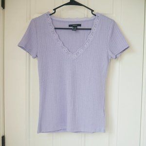 Short-Sleeve Periwinkle Crop Top